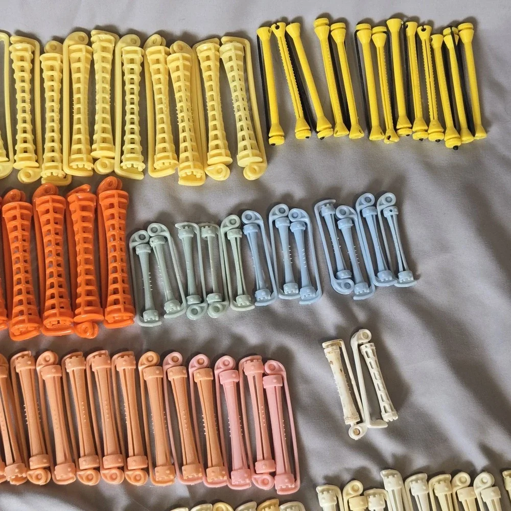 Vintage Perm Rods Hair Curlers Large Mixed Lot Assorted Colors Sizes Salon